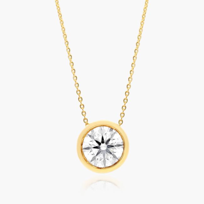 James Allen 14K Yellow Gold Bezel Lab-Grown Diamond Pendant