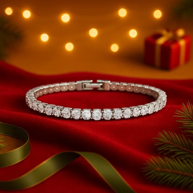 JeenMata Cubic Zirconia Tennis Bracelet