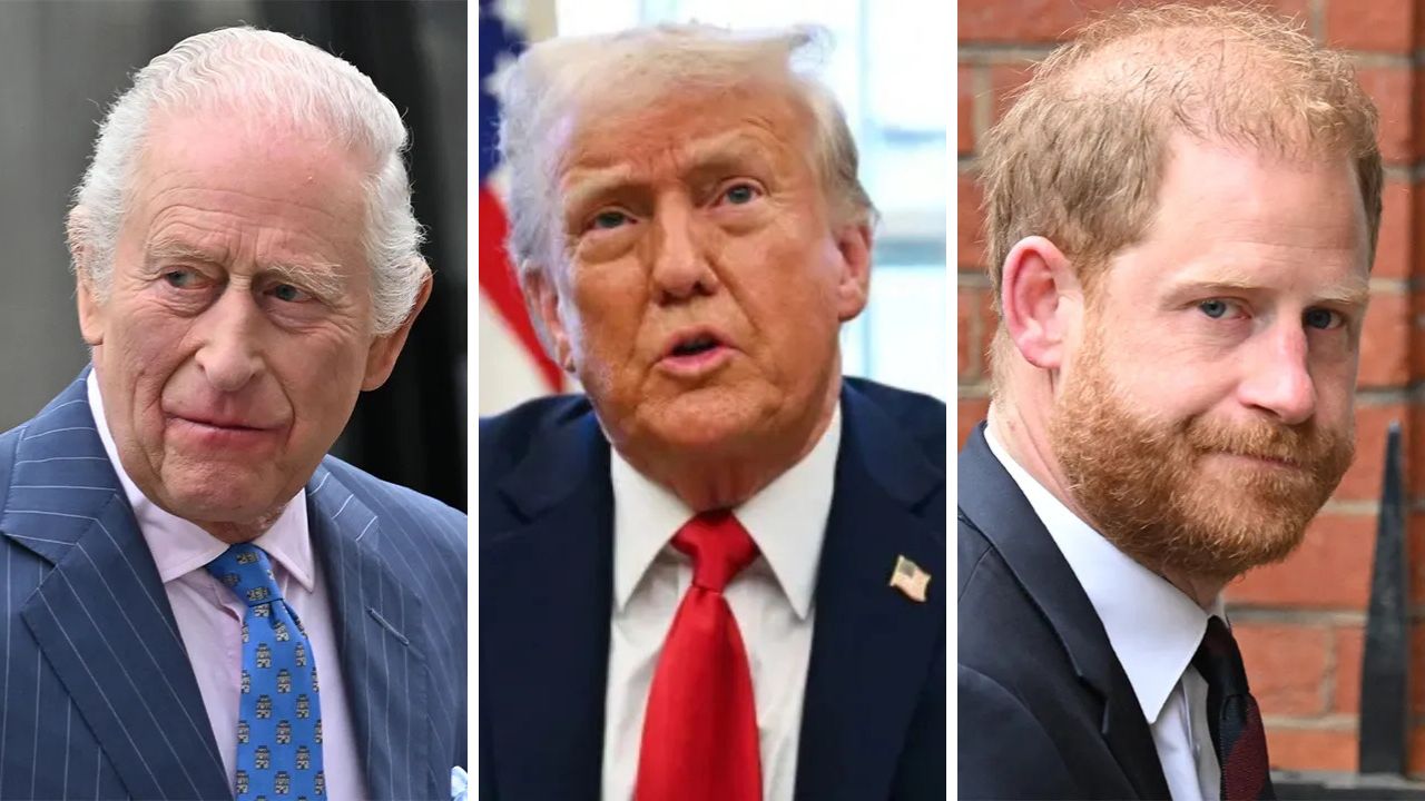 King Charles, President Trump, Prince Harry
