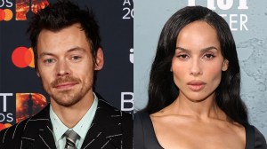 Harry Styles attends The BRIT Awards on Feb. 28, 2026 in Manchester; Zoë Kravitz attends the 'Caught Stealing' premiere on Aug. 26, 2025 in New York City.