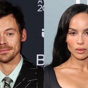 Harry Styles attends The BRIT Awards on Feb. 28, 2026 in Manchester; Zoë Kravitz attends the 'Caught Stealing' premiere on Aug. 26, 2025 in New York City.