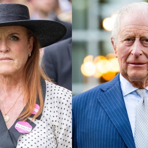 Sarah Ferguson attends the Royal Ascot at Ascot Racecourse on June 20, 2025; King Charles III attends a Garden Party on April 27, 2026 at the White House.