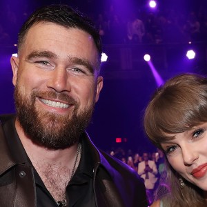 Travis Kelce and Taylor Swift attend the 2026 iHeartRadio Music Awards at Dolby Theatre on March 26, 2026 in Los Angeles.