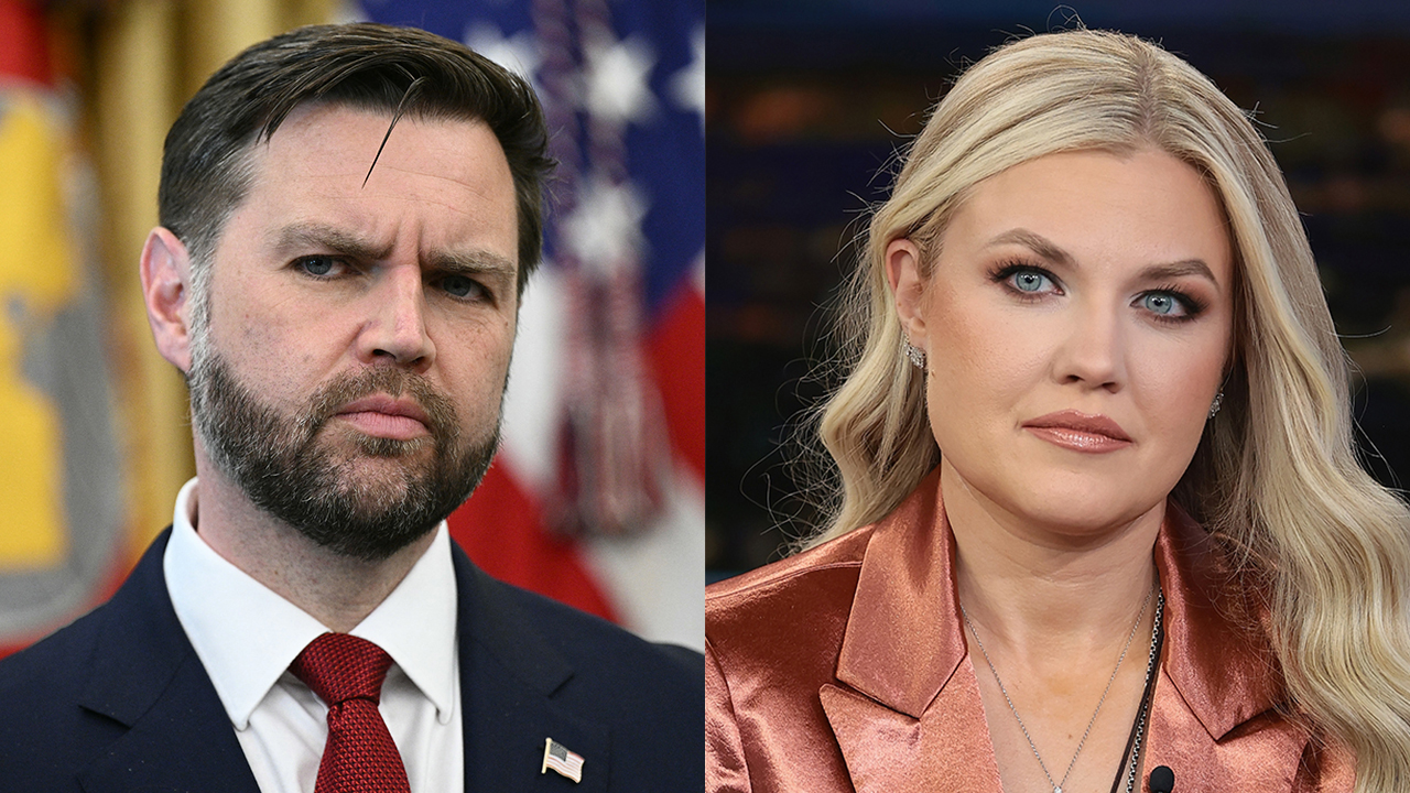US Vice President JD Vance at the White House on April 23, 2026; Erika Kirk in New York City on Dec. 08, 2025.