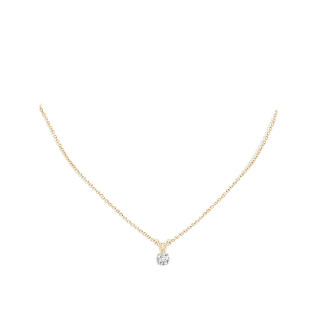 Diamond pendant necklace on a white background