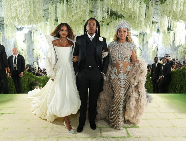 Blue Ivy Carter, Jay-Z, and Beyoncé attend the 2026 Met Gala celebrating "Costume Art" at the Metropolitan Museum of Art on May 04, 2026 in New York City.