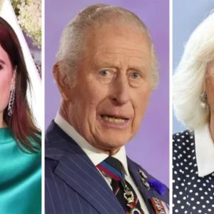 Princess Eugenie, King Charles, Queen Camilla