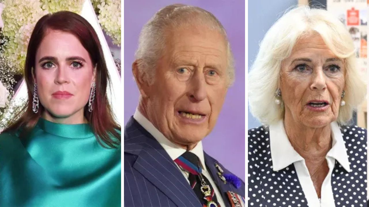 Princess Eugenie, King Charles, Queen Camilla