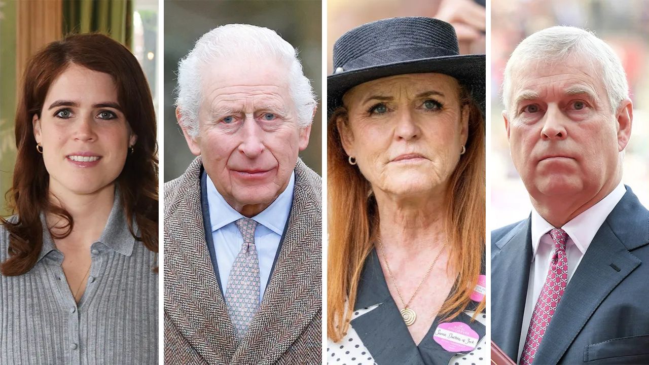 Princess Eugenie, King Charles, Fergie, Andrew