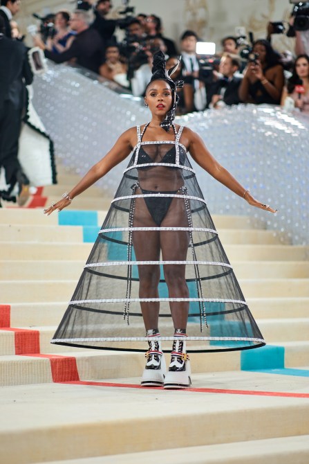 Janelle Monáe attends The 2023 Met Gala Celebrating "Karl Lagerfeld: A Line Of Beauty" at The Metropolitan Museum of Art on May 01, 2023 in New York City.
