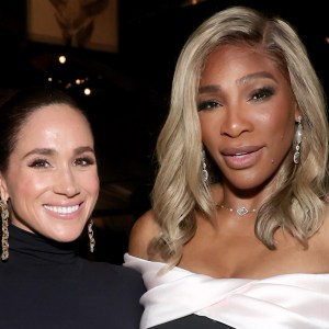 Meghan Markle and Serena Williams attend the 2025 Baby2Baby Gala Presented By Paul Mitchell at Pacific Design Center on Nov. 08, 2025 in West Hollywood.