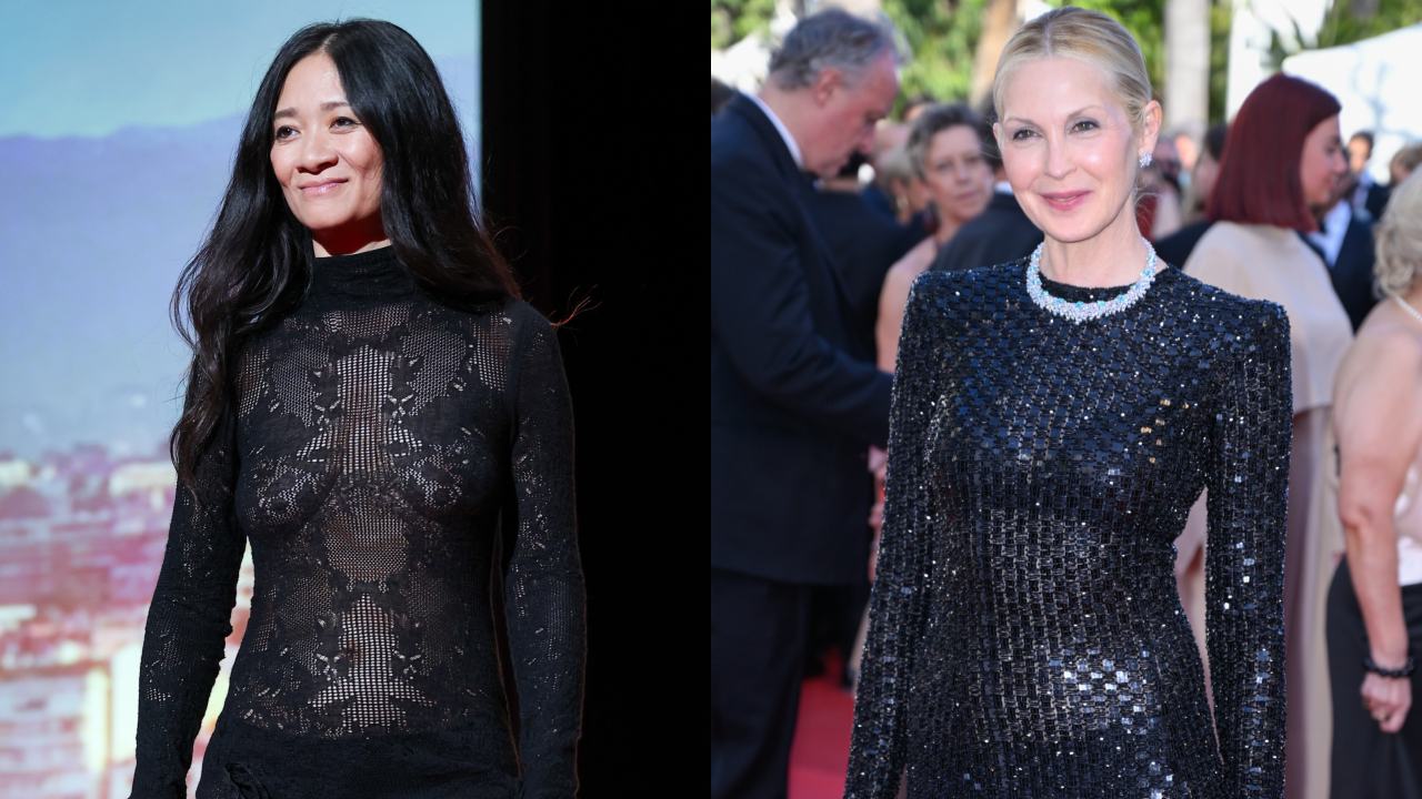 Chloé Zhao on stage during the opening ceremony of the 79th annual Cannes Film Festival at Palais des Festivals on May 12, 2026 in Cannes, France; Kelly Rutherford attends the opening ceremony and "La Vénus Electrique" (The Electric Venus) screening during the 79th annual Cannes Film Festival at Palais des Festivals on May 12, 2026 in Cannes, France.