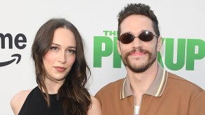 LOS ANGELES, CALIFORNIA - JULY 27: Elsie Hewitt and Pete Davidson arrives at the  at Regal LA Live on July 27, 2025 in Los Angeles, California.