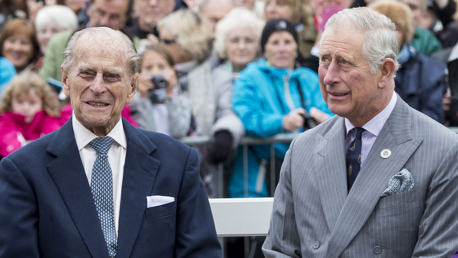 POUNDBURY, ENGLAND - OCTOBER 27:  Queen Elizabeth II and Prince Philip, Duke of Edinburgh with Prince Charles, Prince of Wales and Camilla, Duchess of Cornwall attend the unveiling of a statue of Queen Elizabeth The Queen Mother during a visit to Poundbury on October 27, 2016 in Poundbury, Dorset.