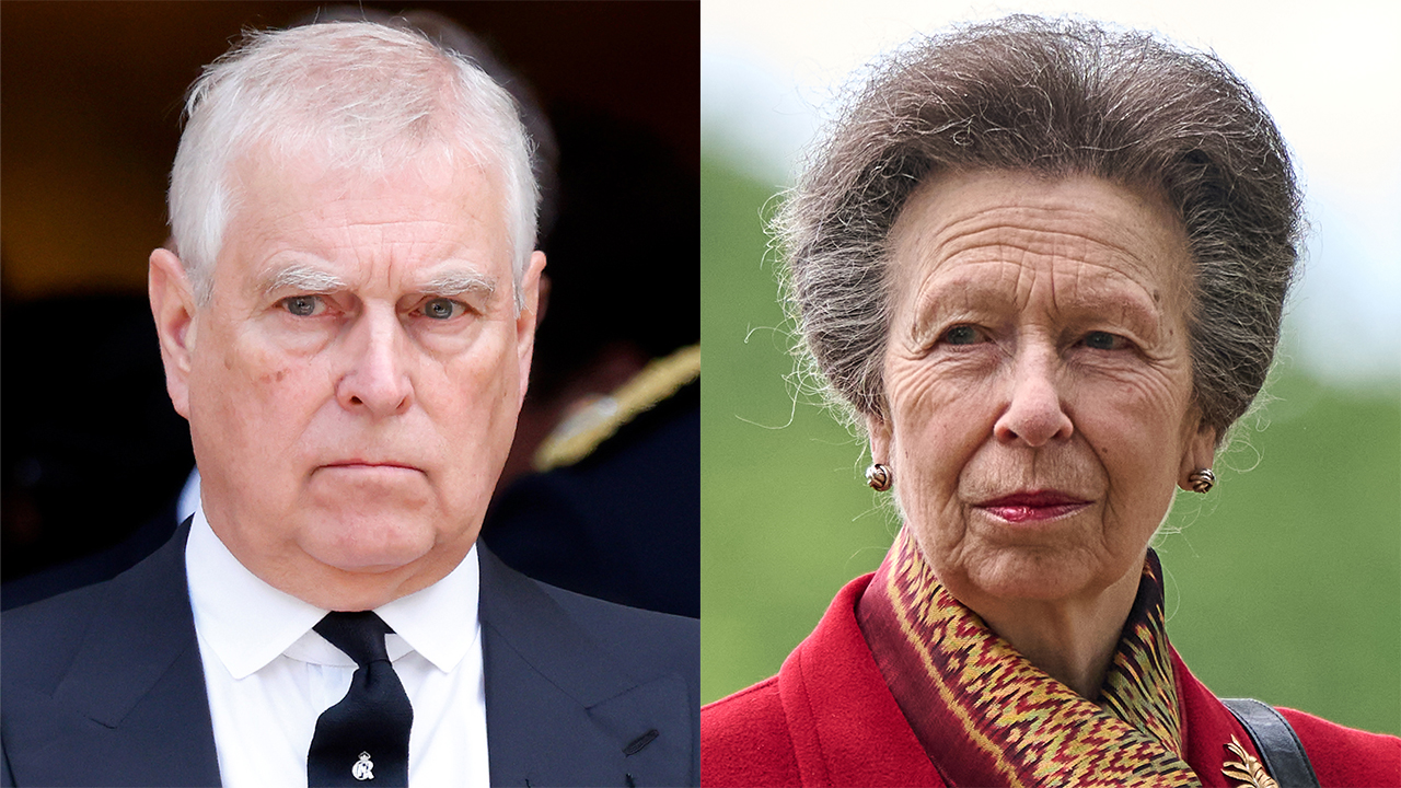 LONDON, UNITED KINGDOM - SEPTEMBER 16: Prince Andrew, Duke of York attends Katharine, Duchess of Kent's Requiem Mass service at Westminster Cathedral on September 16, 2025 in London, England; LONDON, ENGLAND - MAY 06: Princess Anne, Princess Royal during the 41 Gun Royal Salute to mark third anniversary King Charles III's Coronation at Hyde Park on May 06, 2026 in London, England.