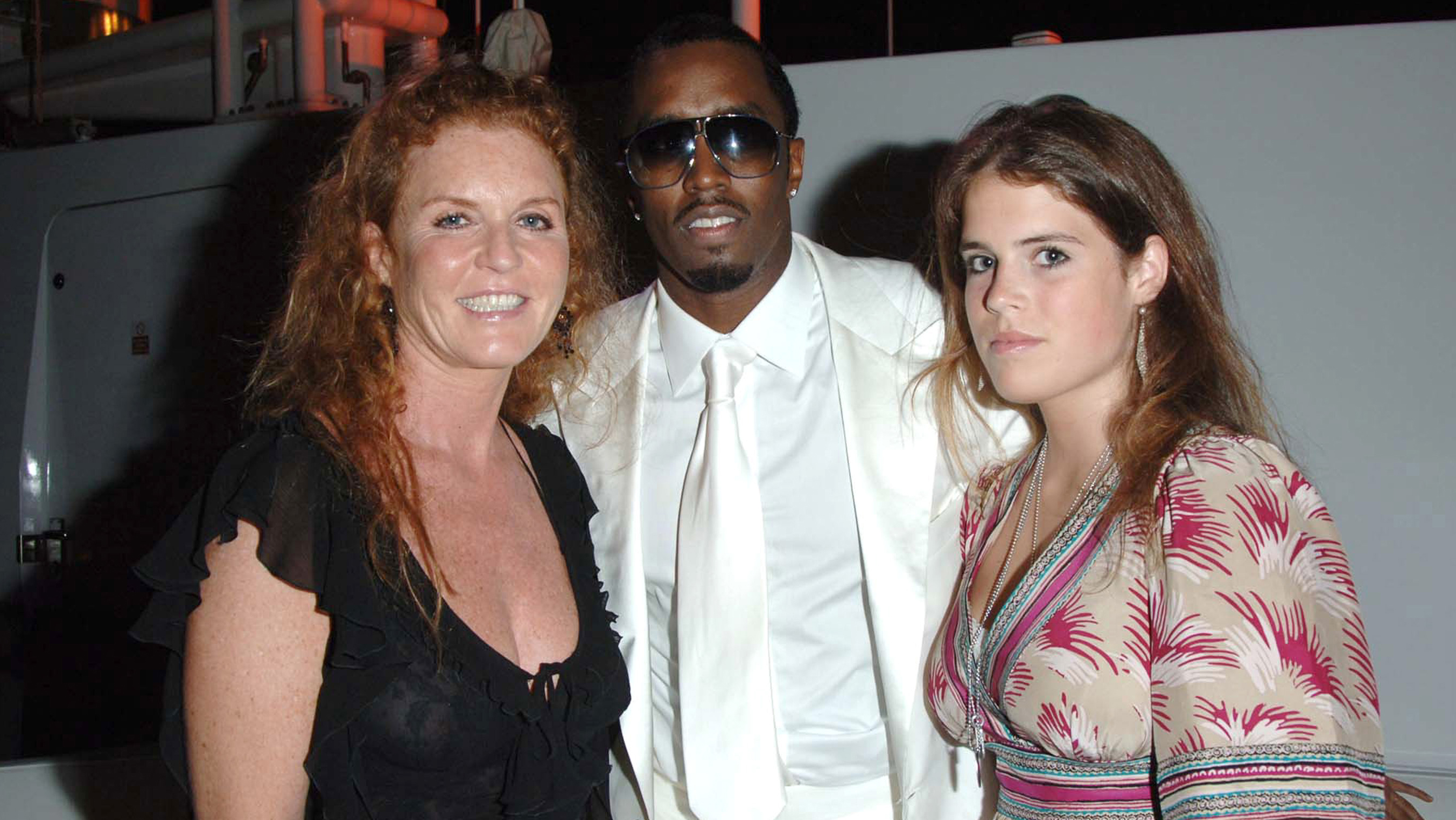 Sean "Diddy" Combs, Sarah Ferguson, and Princess Eugenie circa July 2006.