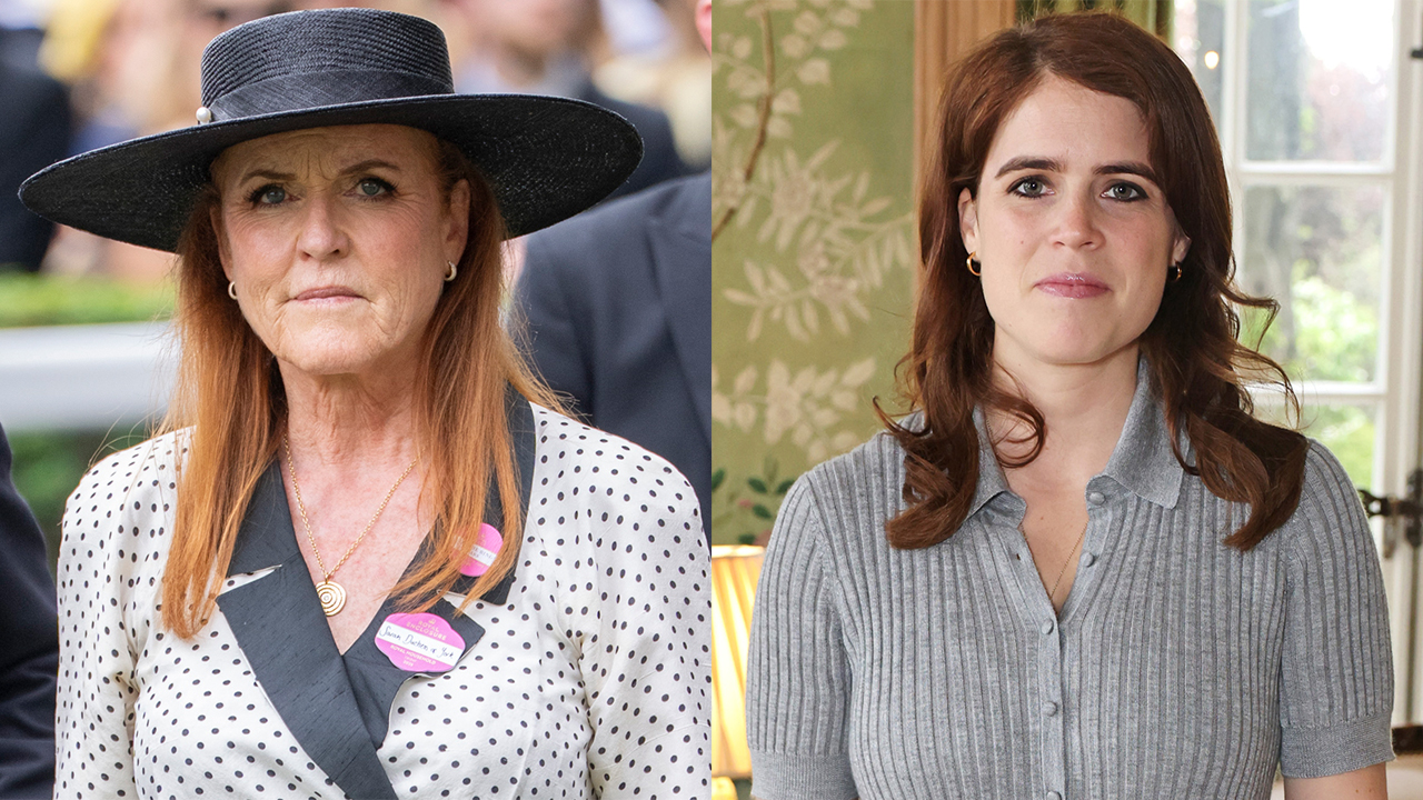 Sarah Ferguson attends day four of Royal Ascot at Ascot Racecourse on June 20, 2025 in Ascot, England; Princess Eugenie of York attends a reception and panel discussion on the fashion industry's commitment to sustainability at the American Ambassador's Residence on April 11, 2024 in London, England.