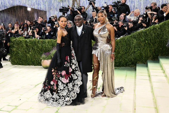 NEW YORK, NEW YORK - MAY 04: (L-R) Emma Thynn, Edward Enninful and Serena Williams attend the 2026 Met Gala celebrating "Costume Art" at the Metropolitan Museum of Art on May 04, 2026 in New York City.
