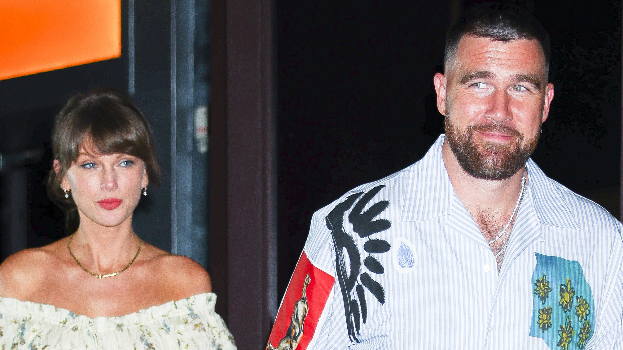 NEW YORK, NEW YORK - MAY 15: Taylor Swift and Travis Kelce seen at Zero Bond in NoHo on May 15, 2026 in New York City.