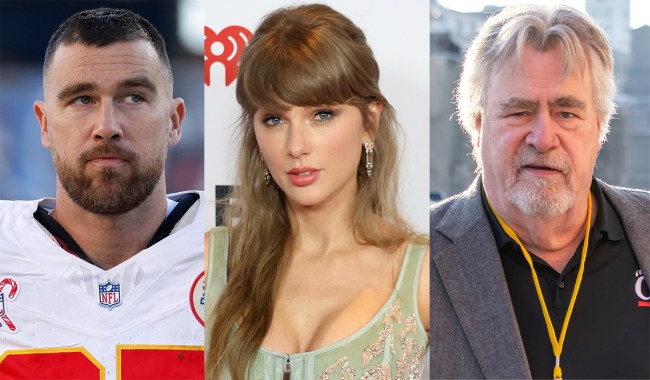 NASHVILLE, TENNESSEE - DECEMBER 21: Travis Kelce #87 of the Kansas City Chiefs walks off the field after being defeated by the Tennessee Titans at Nissan Stadium on December 21, 2025 in Nashville, Tennessee; LOS ANGELES, CALIFORNIA - MARCH 26: (FOR EDITORIAL USE ONLY) Taylor Swift attends the 2026 iHeartRadio Music Awards at Dolby Theatre on March 26, 2026 in Los Angeles, California; PHILADELPHIA, PENNSYLVANIA - JANUARY 24: Ed Kelce is seen arriving to a taping of "They Call It Late Night with Jason Kelce" on January 24, 2025 in Philadelphia, Pennsylvania.