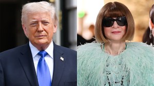 Donald Trump at the White House on April 30, 2026 in Washington, D.C.; Anna Wintour at the Met Gala on May 4, 2026 in New York City.