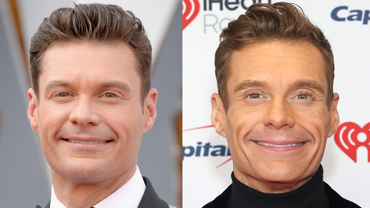 Ryan Seacrest attends the 88th Annual Academy Awards at Hollywood & Highland Center on Feb. 28, 2016, in Hollywood; Ryan Seacrest attends iHeartRadio 102.7 KIIS FM's Jingle Ball 2025 at Intuit Dome on Dec. 05, 2025, in Los Angeles.