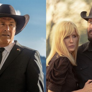 Kevin Costner as John Dutton III on 'Yellowstone'; Kelly Reilly as Beth Dutton and Cole Hauser as Rip Wheeler in 'Dutton Ranch' season 1, episode 4.